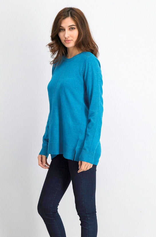 Karen Scott Women's Crewneck Long Sleeve Sweater Blue Size Small