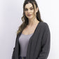 Charter Club Women's Milano Cotton Open-Front Cardigan Charcoal Hthr Size Large