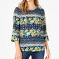 Charter Club Women's Printed Top Blue Size 2 Extra Large