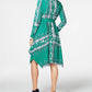 Charter Club Women's Long Sleeve Handkerchief Dress Green Size Medium