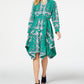 Charter Club Women's Long-Sleeve Handkerchief Dress Dark Green Size Extra Small