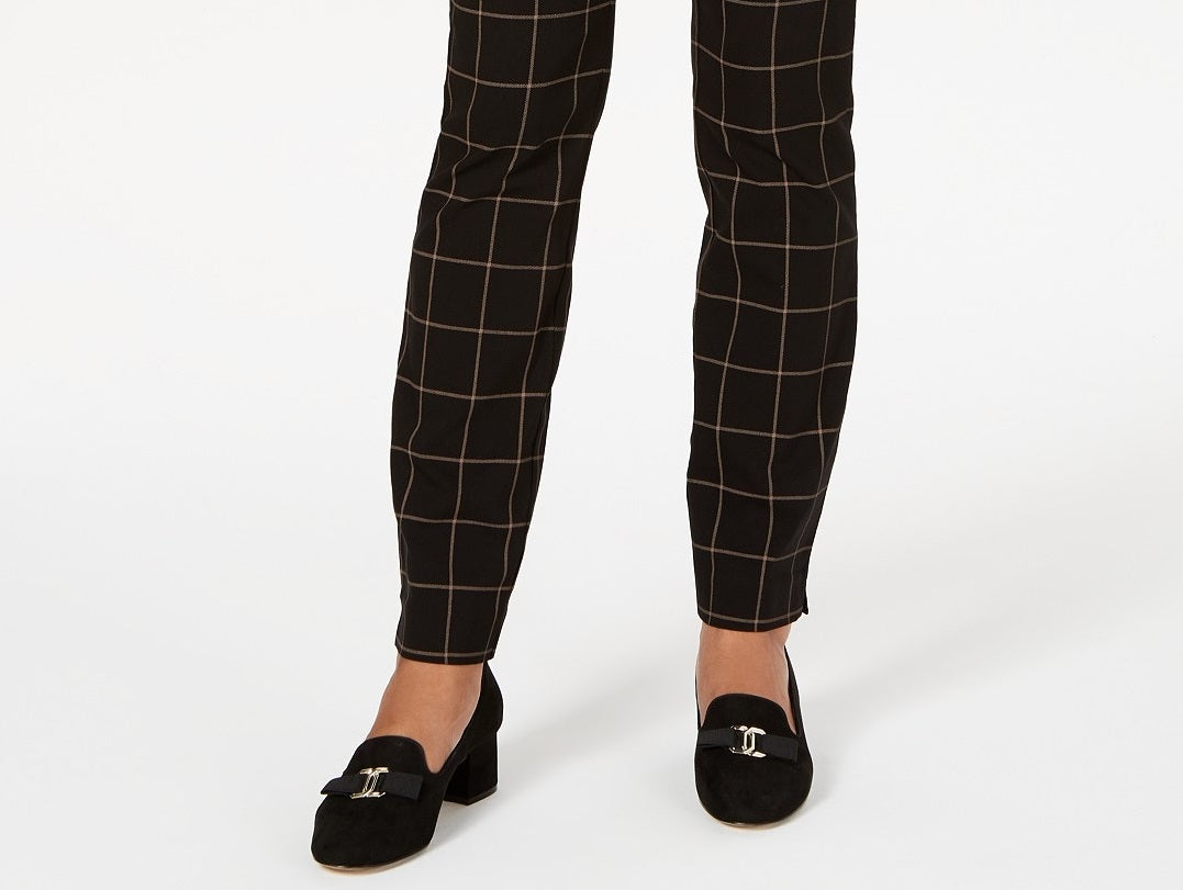 Charter Club Women's Windowpane Pants Black CMB Size 8