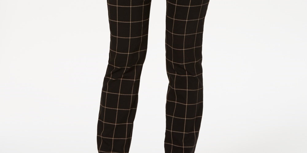 Charter Club Women's Windowpane Pants Charcoal Size 16