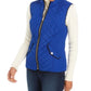 Charter Club Women's Quilted Stand-Collar Vest Blue Size Extra Large