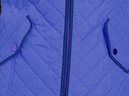 Charter Club Women's Quilted Stand-Collar Vest  Blue Size Medium