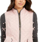 Charter Club Women's Quilted Stand-Collar Vest Pink Size Medium
