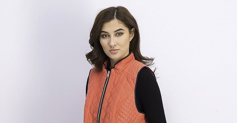 Charter Club Women's Quilted Stand-Collar Vest Coral Size Large