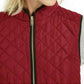 Charter Club Women's Quilted Stand-Collar Vest Red Polish Size Medium