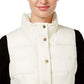 Charter Club Women's Quilted Stand-Collar Vest white Size Small