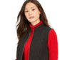 Charter Club Women's Petite Zip-Front Quilted Cotton Vest Black Size Petite