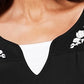 Karen Scott Women's Embroidered Cotton Layered-Look Top Black Size Extra Small
