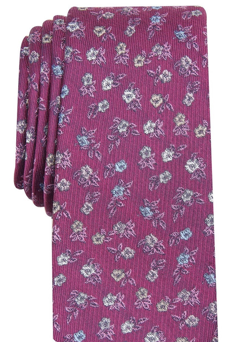 Bar III Men's Glencoe Skinny Floral Tie Purple Size Regular