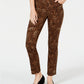 Charter Club Women's Petite Printed Lexington Straight-Leg Jeans Brown Size 14