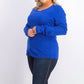 Karen Scott Women's Button Shoulder Sweater Navy Size Petite Large