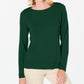 Karen Scott Women's Button-Shoulder Sweater Green Size Petite Small