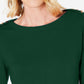 Karen Scott Women's Button-Shoulder Sweater Green Size Petite Small