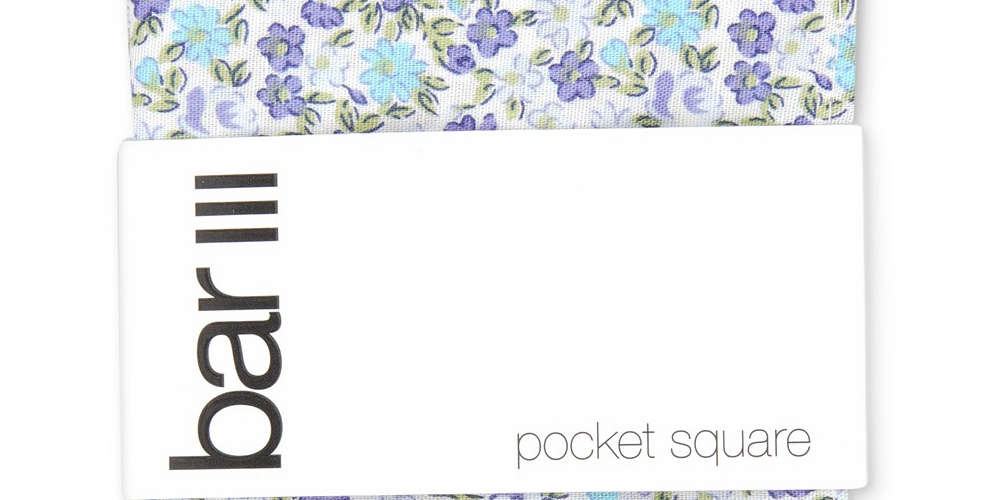 Bar III Men's Douglas Floral Pocket Square Purple Size Regular