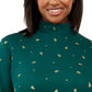 Karen Scott Women's Plus Size Tree Printed Mock-Neck Top  Green Size X-Large