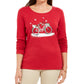 Karen Scott Women's Snow Bike Cotton Top Red Size Extra Large
