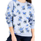 Karen Scott Women's Floral-Print Sweatshirt Blue Size Large