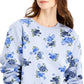 Karen Scott Women's Floral-Print Sweatshirt Blue Size Large
