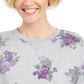 Karen Scott Women's Floral-Print Sweatshirt Gray Size 2 Extra Large