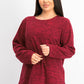 Karen Scott Women's  Spacedye Microfleece Merlot Top Size Extra Large