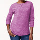 Karen Scott Women's Microfleece Spacedye Crew-Neck Sweatshirt Purple Size Large