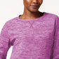 Karen Scott Women's Microfleece Spacedye Crew-Neck Sweatshirt Purple Size Large