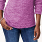 Karen Scott Women's Microfleece Spacedye Crew-Neck Sweatshirt Purple Size Large