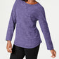 Karen Scott Women's  Spacedye Microfleece Cassis Top Size Extra Large