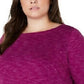 Karen Scott Women's Sport Space-Dye Microfleece Top  Bright Plum Size 2 Extra Large