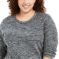 Karen Scott Women's Plus Size Marled Microfleece Top Black Size XX-Large