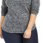 Karen Scott Women's Plus Size Marled Microfleece Top  Black Size 2 Extra Large