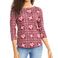 Charter Club Women's Tile-Print Top Red Size Medium