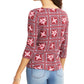 Charter Club Women's Tile-Print Top Red Size XX-Large
