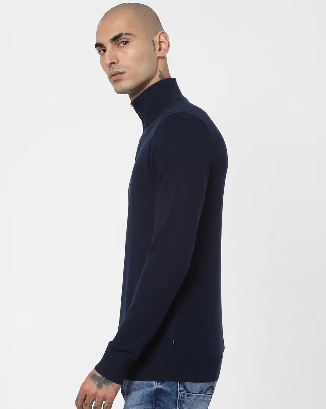 INC International Concepts Men's Elite Turtleneck Sweater Dark Blue Size X-Small