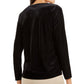 Alfani Women's Asymmetrical-Neckline Velvet Top Black Size Medium