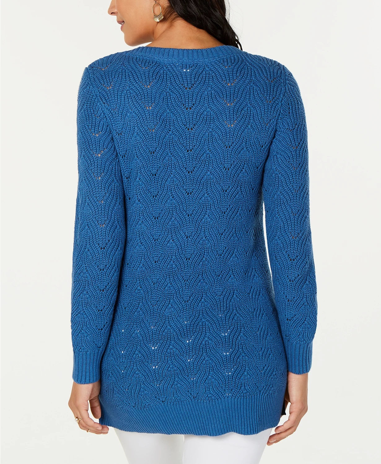 स्टाइल एंड को महिला वी-नेक ट्यूनिक स्वेटर नेवी साइज़ एक्स-लार्ज
