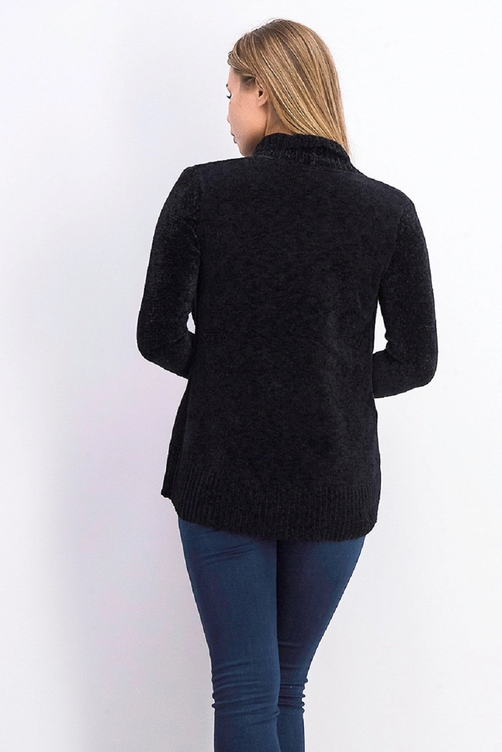Style & Co Women's Chenille Shawl Collar Cardigan Black Size Petite X-Small
