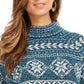 Style & Co Women's Fair Isle Tunic Sweater  Fi Dark Kale