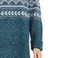 Style & Co Women's Fair Isle Tunic Sweater  Fi Dark Kale