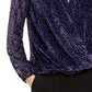 Alfani Women's Printed Burnout Surplice Top Purple Size 2 Extra Large