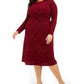 Alfani Women's Plus Size Twist-Waist Dress Wine Size XX Large