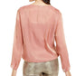 Alfani Women's Metallic Bubble Top Pink Size Small