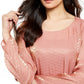 Alfani Women's Metallic Bubble Top Pink Size Small