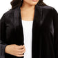Alfani Women's Plus Size Open-Front Long Velvet Jacket  Black Size 0X