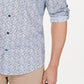 Alfani Men's Geo Static-Print Shirt Bright White Size Large