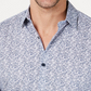 Alfani Men's Geo Static-Print Shirt White Size 2 X-Large
