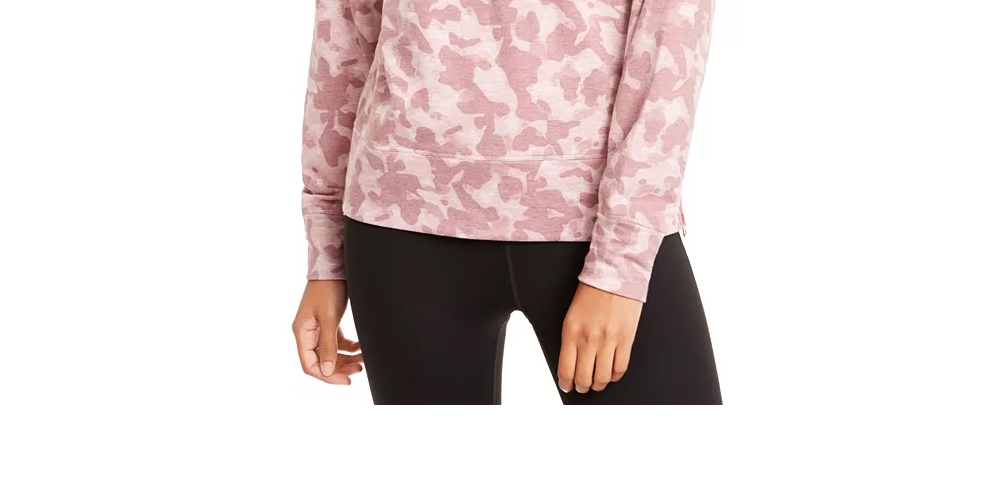 Ideology Women's Zip Hem Shimmer Hoodie Pink Size XX-Large